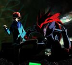  bad_id bad_pixiv_id baseball_cap brown_eyes brown_hair gen_5_pokemon hat male_focus peco_poco_peco poke_ball pokemon pokemon_(creature) pokemon_(game) pokemon_bw touya_(pokemon) zoroark 