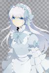  bad_id bad_pixiv_id blue_eyes fezes frills highres long_hair maid original solo white_hair 