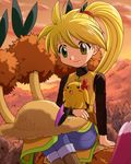  chuchu_(pokemon) dodrio gen_1_pokemon hat pikachu pokemoa pokemon pokemon_(creature) pokemon_special ponytail straw_hat sunset yellow_(pokemon) 