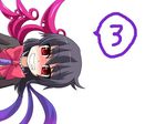  asymmetrical_wings bad_id bad_pixiv_id black_hair blush houjuu_nue okumari red_eyes ribbon sideways smile solo touhou wings 