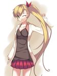  bad_id bad_pixiv_id blonde_hair chakko_(chako) long_hair lyrical_nanoha mahou_shoujo_lyrical_nanoha_strikers mahou_shoujo_lyrical_nanoha_vivid older one_eye_closed side_ponytail skirt solo very_long_hair vivio 