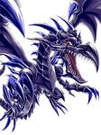  dragon horns no_humans open_mouth red-eyes_b._dragon red_eyes simple_background solo teeth wings yuu-gi-ou yuu-gi-ou_duel_monsters 
