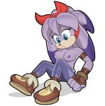 anthro atomictiki bandicoot boots bottomwear breasts clothed clothing female fingerless_gloves footwear gloves handwear mammal marsupial nipples pants perci_the_bandicoot sega sitting solo sonic_boom sonic_the_hedgehog_(series) topless