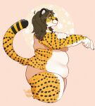 5_fingers anthro belly biped brown_hair cheetah clothing fawnd fawndart felid feline female fingers flabby_arms foxxel hair hi_res malsa mammal obese obese_anthro obese_female overweight overweight_anthro overweight_female solo stretching thick_thighs underwear yellow_eyes