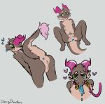&lt;3 &lt;3_eyes animal_genitalia anthro anus balls bodily_fluids butt circle_eyebrows collar dergdoodles drooling eyebrows fangs fluffy fluffy_balls fur furred_kobold genitals horn hysterectomy_scar kobold leaning leaning_forward leash male mastectomy_scar matty_(dergdoodles) paws penis pink_horn presenting presenting_hindquarters puppy_eyes raised_tail saliva scar sheath smile solo tail teeth tongue tongue_out