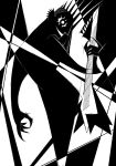  1girl 277534776 abstract clawed_hands eldritch_abomination eye_symbol greyscale guitar highres holding holding_instrument instrument looking_at_viewer monochrome open_mouth scp-2747 scp_foundation 