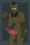 2023 4_fingers animatronic anthro artist_name balls bear big_penis bodily_fluids bow_tie clawed_fingers claws clothing digital_drawing_(artwork) digital_media_(artwork) dreadbear_(fnaf) erection fingers five_nights_at_freddy&#039;s five_nights_at_freddy&#039;s_vr:help_wanted fluffy fluffy_tail fur genital_fluids genitals green_body green_fur grey_background hat headgear headwear hi_res machine male mammal mandyfoxy motion_lines nude open_mouth penis precum precum_string robot scottgames segmented_arms segmented_body segmented_legs short_tail signature simple_background solo stitch_(sewing) tail throbbing_penis top_hat vein white_eyes yellow_sclera
