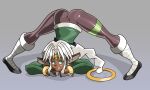 accessory aisha_clanclan animal_humanoid ass_up atomictiki big_ears butt ctarl-ctarl felid felid_humanoid female headband hi_res humanoid jack-o&#039;_pose mammal mammal_humanoid outlaw_star pose smile smirk solo spread_legs spreading