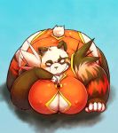  ailurid ambiguous_gender anthro big_butt blush breasts butt chiro_(artist) fanfan grin hi_res intersex mammal naughty_face overweight overweight_ambiguous red_panda smile solo wide_hips 