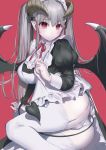  ass devil horns kirisaki_(miku-azu-2525) maid pantsu pointy_ears skirt_lift stockings tail thighhighs wings 