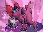  &lt;3 abstract_background ambiguous_gender anthro birdo claws conditional_dnp egg eyelashes eyeshadow hi_res jewelry makeup mario_bros multicolored_body nintendo parabellux pink_body reptile ribbons ring scalie solo solo_focus spikes two_tone_body video_games 
