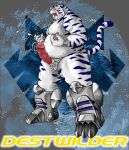  2008 anthro balls belly blue_body blue_fur blush bodily_fluids cum ejaculation erection eyes_closed felid fur genital_fluids genitals kemono male mammal masturbation mind_drive mizuse_higomaru moobs nipples overweight overweight_male pantherine penis solo tiger white_body white_fur 