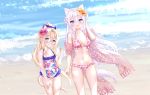  animal_ears bikini megane natsumii_chan nekomimi swimsuits tail 