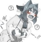  animal_ears breast_grab breasts bucket choker cow_ears fang grabbing highres lactation miton-chan_(miton_(turuyasann)) miton_(turuyasann) original surprised sweat 