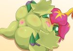  blush claws digimon digimon_(species) elemental_creature female flora_fauna genitals hi_res looking_at_viewer nude palmon plant pussy solo spreading type 
