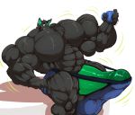  anthro balls balls_expansion big_balls big_muscles big_penis black_body black_fur bobert bodily_fluids canid canine canis clothing cup eclipse_moon_warnock erection fur genitals green_penis growth holding_object huge_balls huge_muscles huge_penis hyper hyper_balls hyper_genitalia hyper_muscles hyper_pecs hyper_penis male mammal muscle_growth musclegut muscular penis penis_expansion simple_background solo stretched_clothing sweat sweatdrop underwear white_background wolf 