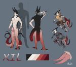  2_tails absurd_res animal_genitalia animal_penis anthro armor biped black_body black_scales claws clothed clothing digital_media_(artwork) erection fantasy genitals hemipenes hi_res horn humanoid male model_sheet moonski multi_genitalia multi_penis multi_tail nude penis red_body red_eyes red_scales reptile scales scalie science_fiction simple_background solo standing text topwear white_body white_scales 