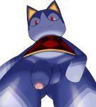  animal_crossing anthro ateni balls bottomless clothed clothing domestic_cat felid feline felis genitals hi_res looking_at_viewer male mammal nintendo penis rover_(animal_crossing) solo uncut video_games 