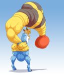  ampharos anthro balls big_balls clothing duo fishnet genitals hi_res huge_balls hyper hyper_balls hyper_genitalia kalnareff legwear male male/male nintendo pok&eacute;mon pok&eacute;mon_(species) tail_fetish tail_play tail_vore thigh_highs video_games vore 