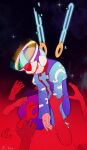  1boy blue_robe closed_eyes commentary_request cyber_elf_x_(mega_man) detached_wings forehead_jewel halo highres mechanical_wings mega_man_(series) mega_man_zero_(series) night night_sky robe sky star_(sky) twitter_username wings x_(mega_man) yinke 