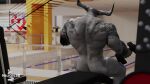 2_horns arm_tattoo back_muscles dragon_age exercise helices3d hi_res horn humanoid iron_bull male muscular muscular_humanoid muscular_male qunari rear_view solo tattoo weightlifting weights workout zero_pictured