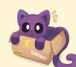  :&lt; absurdres animal_ears animal_hands animal_nose black_eyes box cardboard cat_ears cat_paws catnap company_name crescent highres moon poppy_playtime purple_tail rapiket 