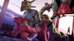  16:9 3d_(artwork) all_fours anthro avian bedroom_eyes big_breasts bird blaziken bodily_fluids breasts close-up cum digital_media_(artwork) doctor-sfm doggystyle dragon duo female from_behind_position genital_fluids hi_res intersex intersex/female legendary_pok&eacute;mon narrowed_eyes nintendo nipples pinned pok&eacute;mon pok&eacute;mon_(species) rayquaza seductive sex source_filmmaker tongue tongue_out vaginal video_games widescreen 