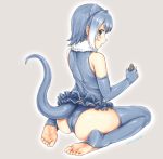  animal_humanoid armwear asian_small-clawed_otter_(kemono_friends) butt clothing elbow_gloves female fingerless_gloves foot_focus frill_(anatomy) gloves grey_eyes grey_hair hair handwear humanoid kemono_friends kneeling legwear looking_at_viewer lutrine mammal mammal_humanoid multi_ear mustelid mustelid_humanoid neck_frill otter_humanoid panties rock short_hair simple_background solo thigh_highs underwear unknown_artist 