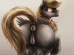  2020 anus butt cutie_mark derpy_hooves_(mlp) dock equid equine female feral friendship_is_magic fur genitals hi_res hooves looking_back mammal my_little_pony pegasus pussy rear_view simple_background smile solo tongue underhoof ventious wings 