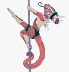  accessory alien black_nails bone_armor colored_nails dancing dragon_ball dragon_ball_z frieza garter hi_res long_tongue male money nails pink_body pink_scales pole pole_dancing purple_body purple_skin purple_tongue ramul scales simple_background solo tongue white_background 