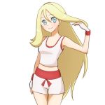  blonde_hair koruni_(pokemon) long_hair pajamas pokemon pokemon_(game) pokemon_xy shorts tank_top white_shorts white_tank_top 