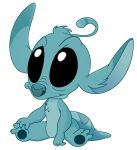  2020 3_toes alien antennae_(anatomy) big_eyes black_eyes blue_body blue_fur blue_nose blue_pawpads chest_tuft claws disney experiment_(lilo_and_stitch) fur head_tuft hi_res lilo_and_stitch mafi-maken markings pawpads simple_background smile solo swirly_(lilo_and_stitch) tail_markings toe_claws toes tuft white_background 