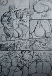  absurd_res anal anthro balls bodily_fluids comic cum cum_on_back duo exercise genital_fluids genitals hi_res kalnareff male male/male musclegut muscular nipples nude penis speech_bubble weightlifting workout 