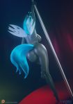  3d_(artwork) anthro arthropod big_breasts breasts butt changeling curvy_figure dancing digital_media_(artwork) eqamrd equid equine female friendship_is_magic hi_res horse hourglass_figure mammal my_little_pony pole pole_dancing queen_chrysalis_(mlp) side_boob solo stripper_pole wide_hips wings 