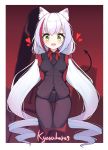  animal_ears business_suit cerberus_(helltaker) cosplay helltaker kyaru_(princess_connect) princess_connect princess_connect!_re:dive tagme tail 