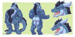 2:1 3_toes abs back_muscles biceps big_butt big_muscles black_hair blue_body blue_scales border butt claws digitigrade dragon european_mythology expressions feet green_eyes hair hairy hi_res horn huckle_(rexvevo) huge_muscles lerchief2007 male model_sheet multiple_poses muscular mythological_creature mythological_scalie mythology nude open_mouth pecs pose scales scalie sharp_teeth simple_background solo teeth toe_claws toes tongue western_dragon white_border wingless_dragon