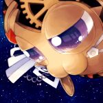  :3 compass_(instrument) galactic_nova gears highres hyaku_(momongamomomo) kirby kirby_(series) kirby_super_star no_humans pocket_watch purple_eyes size_difference space star_(sky) warp_star watch 