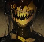  1boy bendy bendy_and_the_ink_machine cloneg demon grin ink sharp_teeth smile solo teeth 