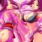  artist_request ass ass_cutout breasts butt_crack cleavage large_breasts lowres no_panties ookami_(game) purple_eyes purple_hair sakuya_(ookami) 