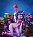  2020 absurd_res anibaruthecat areola blush book breasts equid eyebrows eyelashes female friendship_is_magic genitals hi_res holding_book holding_object horn looking_at_viewer mammal my_little_pony nipples open_mouth purple_eyes pussy solo teenager twilight_sparkle_(mlp) unicorn young 