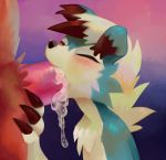  ambiguous_gender ambus_(grimart) anthro big_penis blue_body blue_fur blush bodily_fluids claws cum cum_in_mouth cum_inside cum_leaking duo eyes_closed fellatio fur genital_fluids genitals grimart lycanroc male male/ambiguous male/male midnight_lycanroc nintendo oral oral_penetration penetration penile penis pok&eacute;mon pok&eacute;mon_(species) red_body red_fur sex tight_fit video_games white_body white_fur 