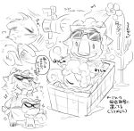  animal_crossing anthro bathing bathtub beady_eyes bud_(animal_crossing) chibi duo eyewear felid hair_dryer hi_res lion male male/male mammal marshal_(animal_crossing) mrmyact3 nintendo pantherine rodent sciurid soap sunglasses video_games 