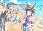  1boy 6+girls :d ^_^ amiya_(arknights) animal_ears ansel_(arknights) arknights backless_outfit backless_swimsuit bag bangs bare_arms bare_legs bare_shoulders beach beach_umbrella bear_ears black_swimsuit blonde_hair blue_hair blue_ribbon blue_shorts blue_sky blush boat bra_strap breasts brown_hair bunny_ears ch&#039;en_(arknights) closed_eyes cloud commentary_request cowboy_shot crab day dragon_horns dragon_tail dress ears_through_headwear feet_out_of_frame flower from_behind goggles goggles_on_headwear gummy_(arknights) hair_between_eyes hand_on_hip hat hat_flower hermit_crab highres holding_hands holding_own_tail horns ifrit_(arknights) innertube jacket jewelry large_breasts large_tail long_hair long_ponytail mini_hat multiple_girls ocean off-shoulder_shirt off_shoulder one-piece_swimsuit open_mouth otoko_no_ko outdoors pink_hair pink_shirt pointy_ears ponytail pov provence_(arknights) puffy_short_sleeves puffy_sleeves purple_hair red_flower red_hair ribbon ring sand_castle sand_sculpture shining_(arknights) shirt short_shorts short_sleeves shorts silver_hair sitting sky skyfire_(arknights) sleeveless sleeveless_dress smile sora_(arknights) standing starfish sun_hat swimsuit tail thigh_strap thighs twintails umbrella very_long_hair vigna_(arknights) water watercraft white_dress white_jacket wolf_ears wolf_tail yuuki_higumo 