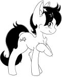  black_and_white cutie_mark earth_pony equid equine female feral friendship_is_magic fur hair hasbro hi_res horse larrykitty looking_at_viewer mammal monochrome my_little_pony pony simple_background solo star_dancer_(character) white_background 