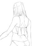  1girl ass camisole ergo_proxy long_hair monochrome panties re-l_mayer simple_background solo torisoboro underwear white_background 