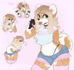  &lt;3 2019 5_fingers ? anthro belly black_collar black_nose black_pawpads black_paws blonde_hair blue_bottomwear blue_clothing blue_eyes blue_shorts blue_topwear bottomwear breasts brown_eyebrows brown_hair butt canid canine canis clothing collar daddy_kink digital_media_(artwork) domestic_dog english_text eyebrows female fingers from_behind_position front_view fur gesture gradient_hair hair hand_behind_back hi_res ichiigoneko legwear lolita_(fashion) long_hair mammal one_eye_closed open_mouth orange_body orange_fur pawpads paws pink_background pink_stockings pink_tongue plushuo portrait presenting presenting_hindquarters sex shiba_inu shirt shorts simple_background solo spitz star stockings t-shirt teeth text text_on_shirt tongue topwear url v_sign wavy_hair white_belly white_body white_fur white_hands white_inner_ear wink 
