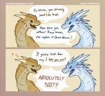  &lt;3 blush comic darkenstardragon dragon duo ear_piercing ear_ring english_text feral humor icewing_(wof) innuendo male male/male piercing qibli_(wof) sandwing_(wof) screaming text wings_of_fire winter_(wof) 