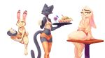  16:9 2020 anthro banana banana_split barefoot bedroom_eyes beverage black_body black_fur bottomwear bulge burger butt cheek_tuft cherry clothed clothing crop_top cup dessert disney domestic_cat ear_markings facial_markings facial_tuft fan_character felid feline felis femboy_hooters food fries fruit fur fur_markings furgonomics furniture girly group half-closed_eyes head_markings head_tuft hi_res holding_object holding_plate hotpants ice_cream ittybittykittytittys jack_savage lagomorph legwear leporid looking_at_viewer male mammal markings midriff minishorts narrowed_eyes notebook off_shoulder plant plate rabbit scut_tail seductive shirt shorts simple_background sitting skimpy smile smirk socks standing table tail_clothing tank_top texi_(yitexity) thick_thighs thigh_highs topwear tuft white_background white_body white_fur widescreen zootopia 