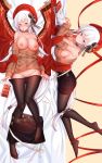  azur_lane belfast_(azur_lane) breasts dakimakura nipples no_bra nopan open_shirt pantyhose pussy sweater tousang uncensored undressing 