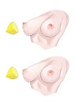  1girl absurdres breasts food fruit highres inverted_nipples kaiser_(kaiserofart) large_breasts lemon lemon_slice meme nipples original simple_background thour_(meme) white_background 
